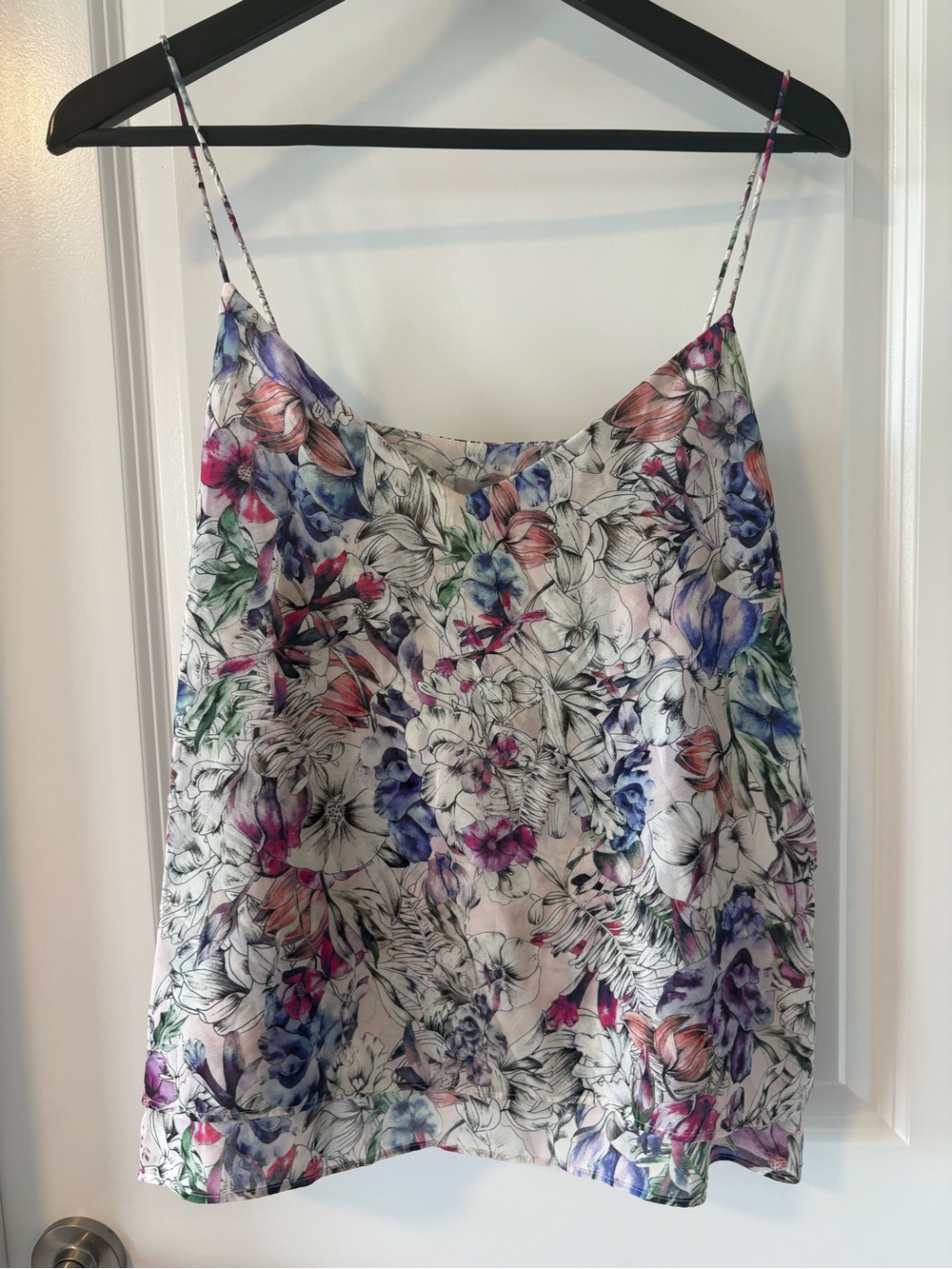 H&M Watercolor Floral Double Layer Camisole Top Size 10
